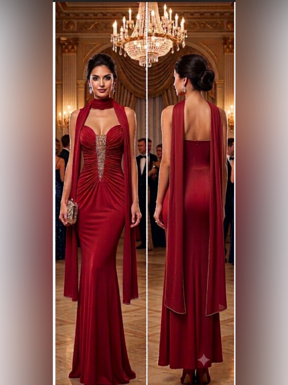 🔴 Dark Red Long Sexy Dress/Gown